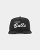 New Era Chicago Bulls 'Black Chrome Script' Prolight Old Golfer Snapback Black