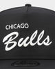 New Era Chicago Bulls 'Black Chrome Script' Prolight Old Golfer Snapback Black