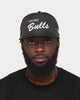 New Era Chicago Bulls 'Black Chrome Script' Prolight Old Golfer Snapback Black
