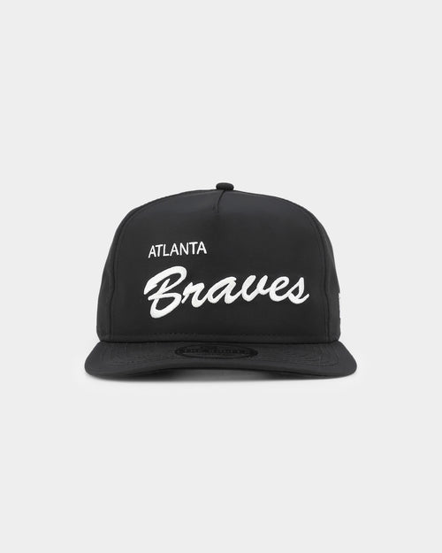 New Era Atlanta Braves 'Black Chrome Script' Prolight Old Golfer Snapback Black