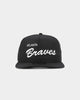 New Era Atlanta Braves 'Black Chrome Script' Prolight Old Golfer Snapback Black