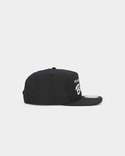 New Era Atlanta Braves 'Black Chrome Script' Prolight Old Golfer Snapback Black