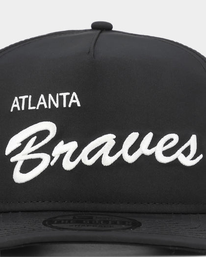 New Era Atlanta Braves 'Black Chrome Script' Prolight Old Golfer Snapback Black