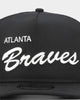 New Era Atlanta Braves 'Black Chrome Script' Prolight Old Golfer Snapback Black