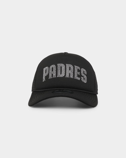 New Era San Diego Padres Rhinestone Trucker 9FORTY A-Frame Snapback Black