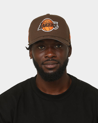 New Era Los Angeles Lakers 'Walnut Orange' 9FORTY A-Frame Snapback Brown/Orange