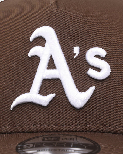 New Era Oakland Athletics 'Walnut' 9FORTY A-Frame Snapback Dark Brown