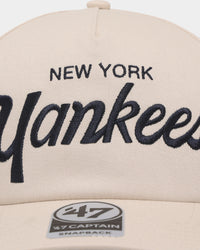 47 Brand New York Yankees Nantasket Script '47 Captain DT Snapback Bone