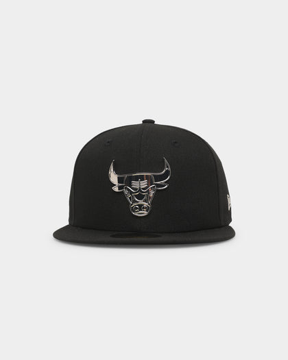 New Era Chicago Bulls 'Metal Badge' 59FIFTY Fitted Black/Silver