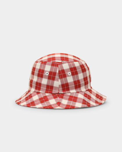 New Era Los Angeles Dodgers 'Plaid' Bucket Hat Red