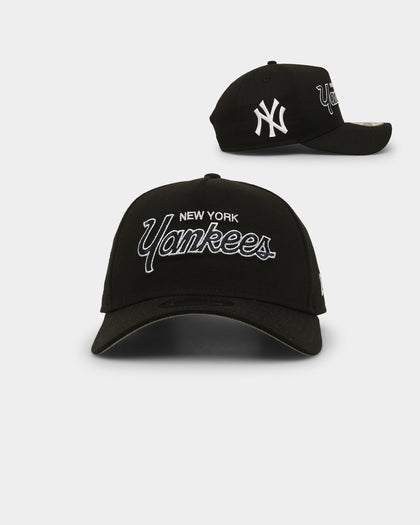 New Era New York Yankees 'Team Script' 9FORTY A-Frame Snapback Black