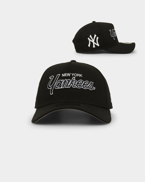 New Era New York Yankees 'Team Script' 9FORTY A-Frame Snapback Black