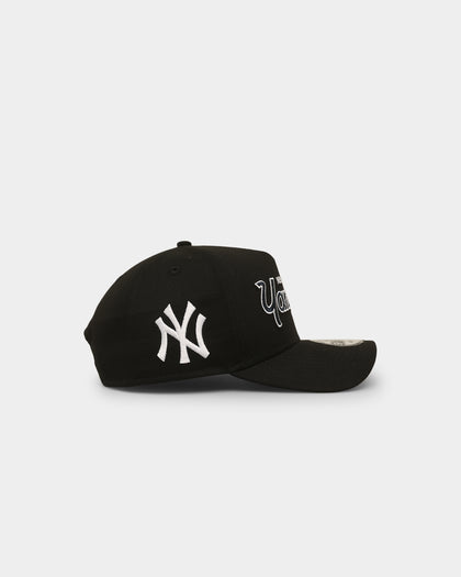New Era New York Yankees 'Team Script' 9FORTY A-Frame Snapback Black