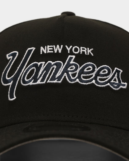 New Era New York Yankees 'Team Script' 9FORTY A-Frame Snapback Black