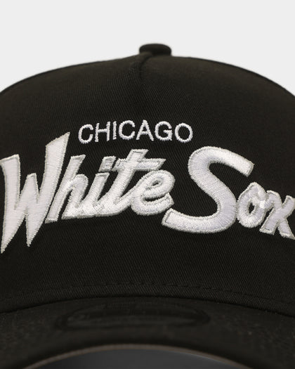 New Era Chicago White Sox 'Team Script' 9FORTY A-Frame Snapback Black