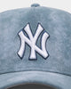 New Era New York Yankees 'Sky Blue Washed Suede' 9FORTY A-Frame Snapback Pastel Blue