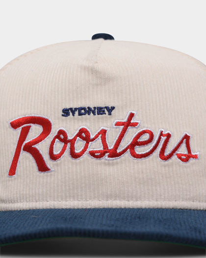 New Era Sydney Roosters 'NRL Retro Script Corduroy' Golfer Snapback Chrome White