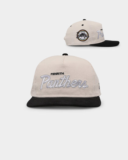 New Era Penrith Panthers 'NRL Retro Script Corduroy' Golfer Snapback Chrome White