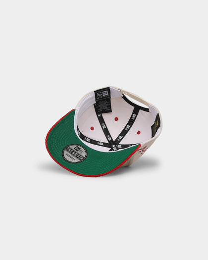 New Era Redcliffe Dolphins 'NRL Retro Script Corduroy' Golfer Snapback Chrome White