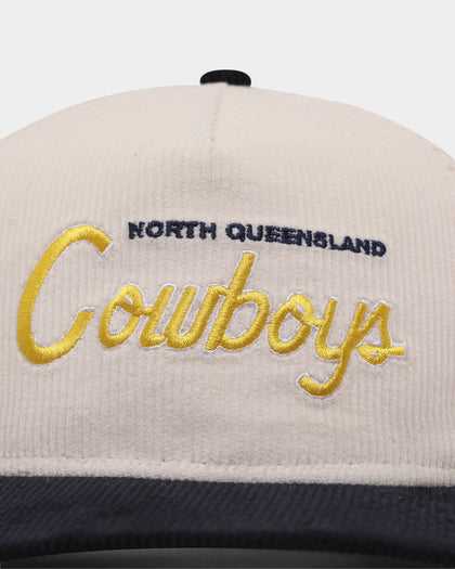 New Era North Queensland Cowboys 'NRL Retro Script Corduroy' Golfer Snapback Chrome White