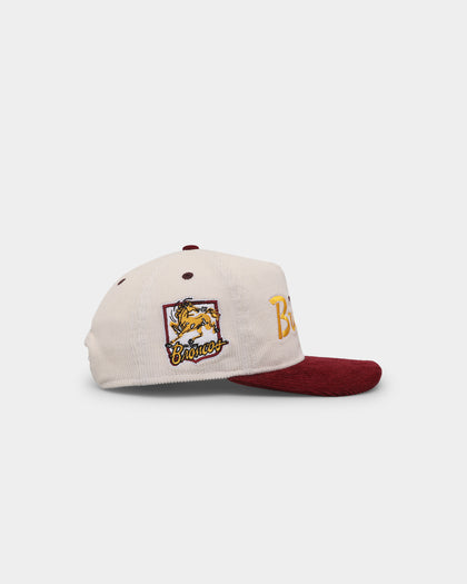 New Era Brisbane Broncos 'NRL Retro Script Corduroy' Golfer Snapback Chrome White