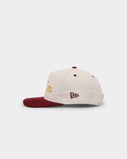 New Era Brisbane Broncos 'NRL Retro Script Corduroy' Golfer Snapback Chrome White