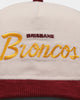 New Era Brisbane Broncos 'NRL Retro Script Corduroy' Golfer Snapback Chrome White