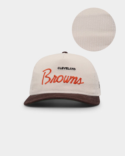 New Era Cleveland Browns 'Chrome Corduroy Throwback Script' Golfer Snapback Chrome White