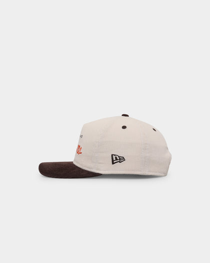 New Era Cleveland Browns 'Chrome Corduroy Throwback Script' Golfer Snapback Chrome White