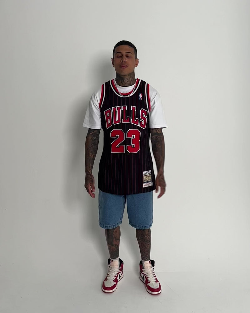 Chicago Bulls #23 Michael Jordan Black Swingman Stitched