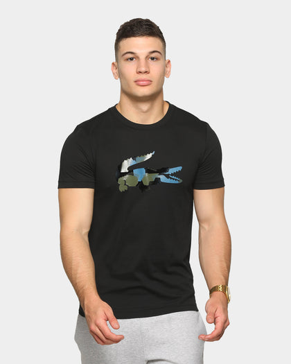 Lacoste Men's Lifestyle Jersey Big Croc Short Sleeve T-Shirt Black/Black