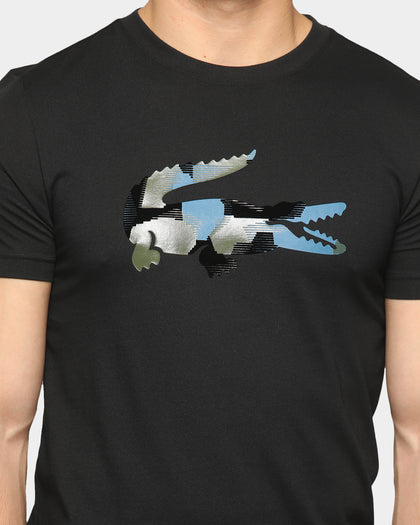 Lacoste Men's Lifestyle Jersey Big Croc Short Sleeve T-Shirt Black/Black