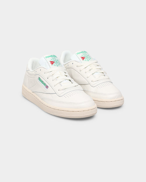 Reebok Women's Club C 85 Chalk / Glen Green / Paperwhite / Excellent Red