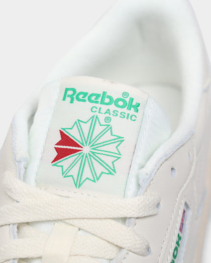 Reebok Women's Club C 85 Chalk / Glen Green / Paperwhite / Excellent Red