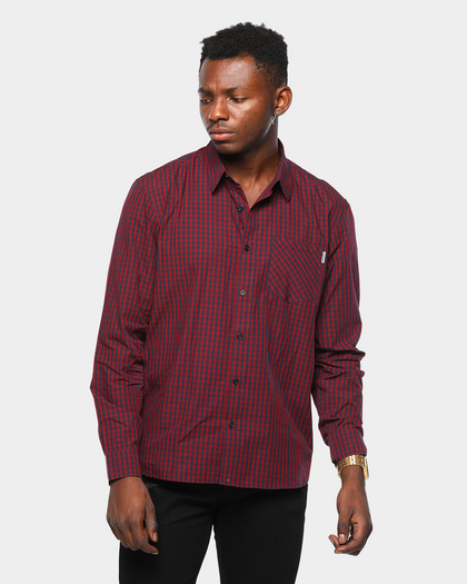 Carhartt Preston L/S Shirt Navy/Burgundy