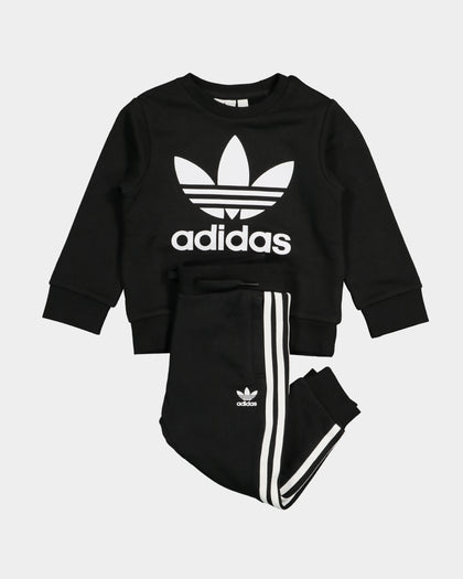 Adidas Kid's Crew Sweatshirt 2 Piece Set Black/White