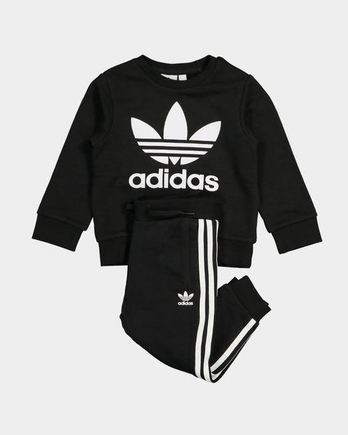Adidas Kid's Crew Sweatshirt 2 Piece Set Black/White