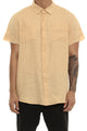 Saint Morta Martyr Linen Short Sleeve Button Up Beige