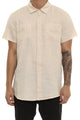 Saint Morta Martyr Linen Short Sleeve Button Up Off White