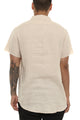 Saint Morta Martyr Linen Short Sleeve Button Up Off White