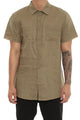 Saint Morta Martyr Linen Short Sleeve Button Up Pale Green