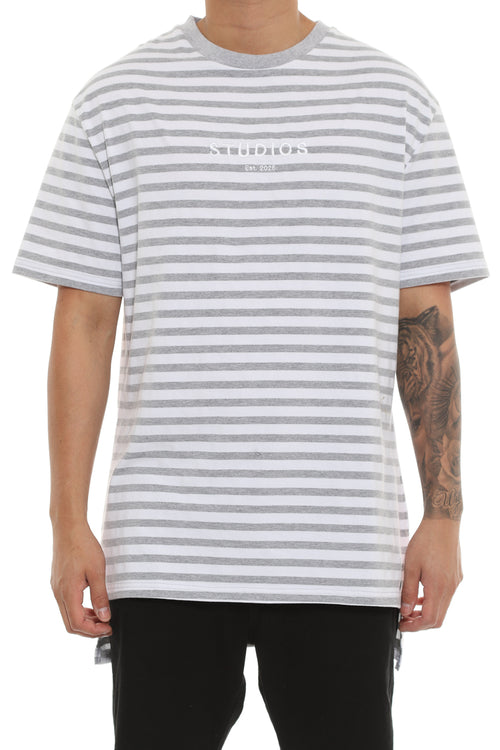 Dead Studios 90's Stripe Tee Grey/White