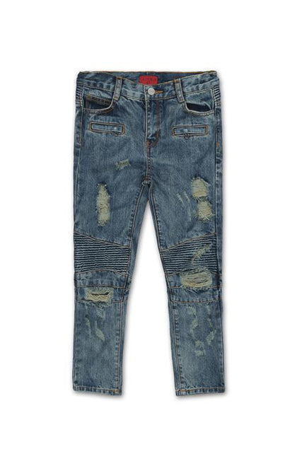 Haus of JR Clayton Distressed Biker Denim Blue