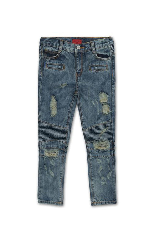 Haus of JR Clayton Distressed Biker Denim Blue