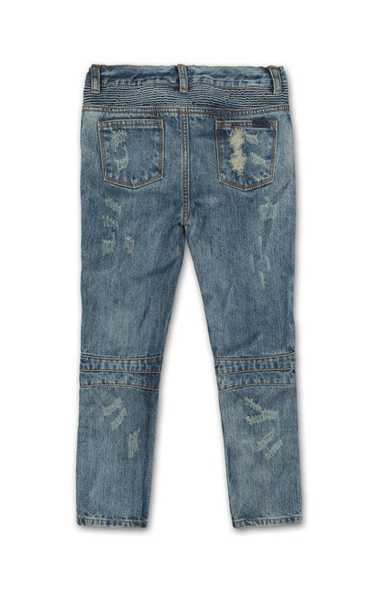 Haus of JR Clayton Distressed Biker Denim Blue