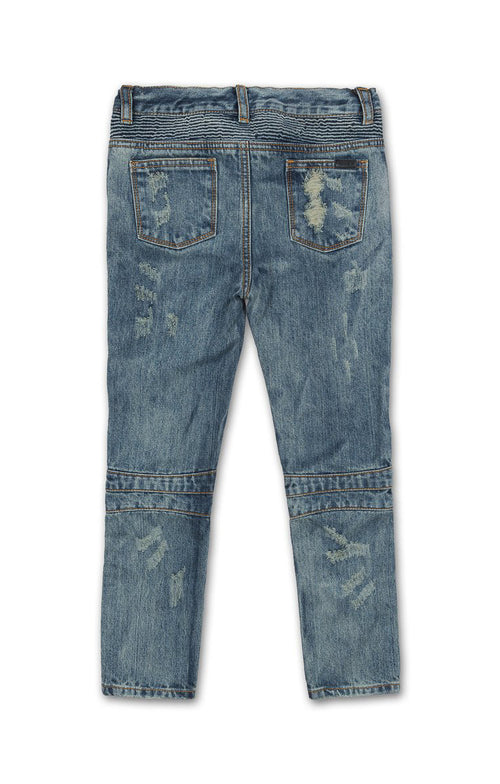 Haus of JR Clayton Distressed Biker Denim Blue