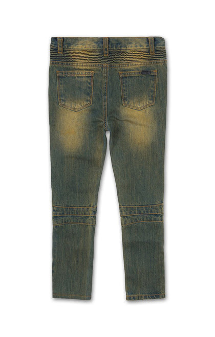 Haus of JR Clayton Distressed Biker Denim Vintage Indigo