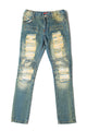 Haus of JR Clayton Distressed Biker Denim Vintage Indigo