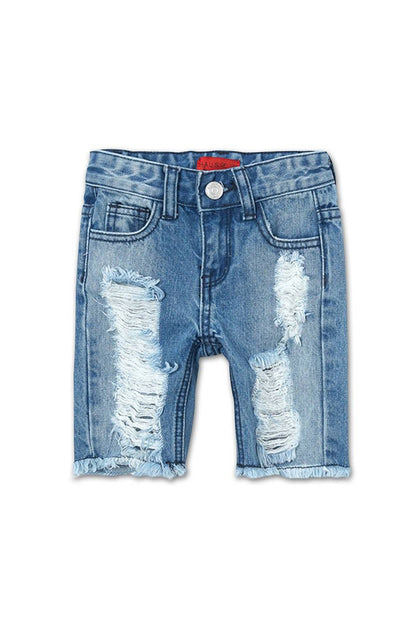 Haus of JR Dallas Distressed Denim Shorts Indigo