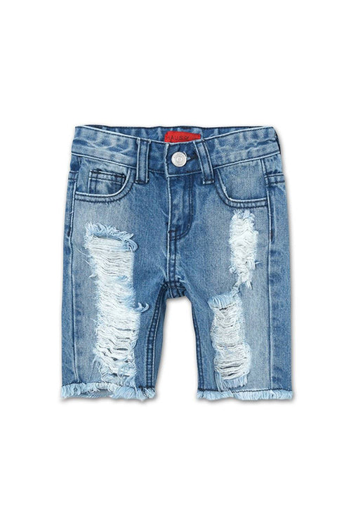 Haus of JR Dallas Distressed Denim Shorts Indigo